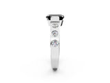 White gold Fancy Black Emerald Cut Brilliant Channel-Set Diamond Ring with Bezel Prong Setting_14