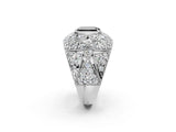 White gold Fancy Black Emerald Cut Brilliant Halo Pave Diamond Milgrain Ring_2