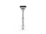 White gold Fancy Black Emerald Cut Brilliant Pavé Band Solitaire with Four-Prong Setting_2