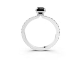 White gold Fancy Black Emerald Cut Brilliant Pavé Band Solitaire with Four-Prong Setting_3