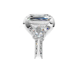 White gold Fancy Black Emerald Cut Brilliant Three-Stone Diamond Ring with Pavé Band and Four-Prong Setting_26