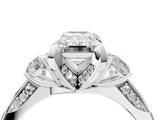 White gold Fancy Black Emerald Cut Brilliant Three-Stone Diamond Ring with Pavé Band and Four-Prong Setting_31