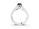 White gold Fancy Black Emerald Cut Cut Channel Set Solitaire Ring with Four-Prong Setting_15