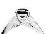 White gold Fancy Black Emerald Cut Cut Channel Set Solitaire Ring with Four-Prong Setting_16