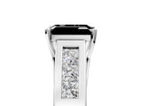 White gold Fancy Black Emerald Cut Cut Channel Set Solitaire Ring with Four-Prong Setting_17