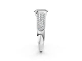 White gold Fancy Black Emerald Cut Cut Diamond Channel Set Pave Band with Tension Prong Setting_2