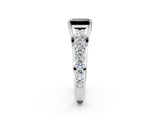 White gold Fancy Black Emerald Cut Cut Diamond Engagement Ring with Pavé Band and Four-Prong Setting_2