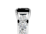 White gold Fancy Black Emerald Cut Cut Diamond Engagement Ring with Pavé Band and Four-Prong Setting_5