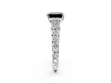 White gold Fancy Black Emerald Cut Cut Diamond Pavé Band Solitaire with Four-Prong Setting_2