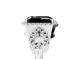 White gold Fancy Black Emerald Cut Cut Halo Diamond Infinity Band with Four-Prong Setting_5
