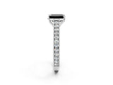 White gold Fancy Black Emerald Cut Cut Pave Band Milgrain Solitaire Ring_2