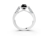 White gold Fancy Black Emerald Cut Diamond Channel Set Solitaire Ring with Four-Prong Setting_15