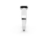 White gold Fancy Black Emerald Cut Diamond Channel Set Solitaire Ring with Four-Prong Setting_16