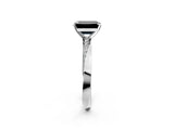 White gold Fancy Black Emerald Cut Diamond Engagement Ring with Side Stone Accents and Four-Prong Setting_26