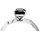 White gold Fancy Black Emerald Cut Diamond Engagement Ring with Side Stone Accents and Four-Prong Setting_28