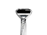 White gold Fancy Black Emerald Cut Diamond Engagement Ring with Side Stone Accents and Four-Prong Setting_29