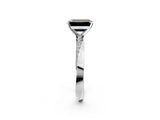 White gold Fancy Black Emerald Cut Diamond Engagement Ring with Side Stone Accents and Four-Prong Setting_38