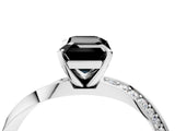 White gold Fancy Black Emerald Cut Diamond Engagement Ring with Side Stone Accents and Four-Prong Setting_40