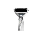 White gold Fancy Black Emerald Cut Diamond Engagement Ring with Side Stone Accents and Four-Prong Setting_41
