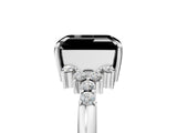 White gold Fancy Black Emerald Cut Diamond Ring with Side Stones and Four-Prong Setting_65