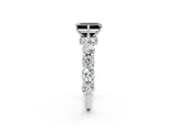 White gold Fancy Black Emerald Cut Diamond Side Stone Engagement Ring with Four-Prong Setting_26