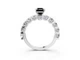 White gold Fancy Black Emerald Cut Diamond Side Stone Engagement Ring with Four-Prong Setting_27