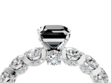 White gold Fancy Black Emerald Cut Diamond Side Stone Engagement Ring with Four-Prong Setting_28