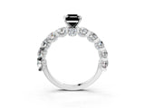 White gold Fancy Black Emerald Cut Diamond Side Stone Engagement Ring with Four-Prong Setting_39