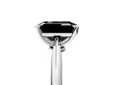 White gold Fancy Black Emerald Cut Diamond Solitaire Engagement Ring with Classic Band and Four-Prong Setting_29