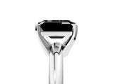 White gold Fancy Black Emerald Cut Diamond Solitaire Engagement Ring with Round Band and Four-Prong Setting_113