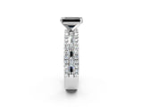 White gold Fancy Black Emerald Cut Diamond Solitaire Ring with Pavé and Channel Set Band_2
