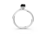 White gold Fancy Black Emerald Cut Diamond Solitaire Ring with Thin Band and Four-Prong Setting_3