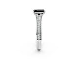 White gold Fancy Black Emerald Cut Diamond Split Shank Engagement Ring with Pavé Band_2