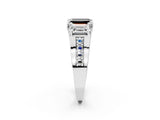 White gold Fancy Black Emerald Cut Diamond Three-Stone Ring with Channel Set Band and Four-Prong Setting_26