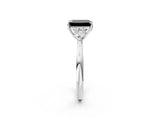 White gold Fancy Black Emerald Cut Diamond Three-Stone Ring with Pear  Side Stones and Prong Setting_74