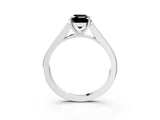 White gold Fancy Black Emerald Cut Solitaire Cathedral Diamond Engagement Ring with Channel-Set Band and Four-Prong Setting_18
