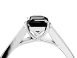 White gold Fancy Black Emerald Cut Solitaire Cathedral Diamond Engagement Ring with Channel-Set Band and Four-Prong Setting_19