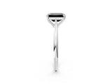White gold Fancy Black Emerald Cut Solitaire Diamond Ring with Six-Prong Setting and Classic Band_27