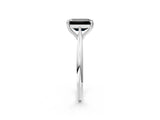 White gold Fancy Black Emerald Cut Solitaire Diamond Ring with Six-Prong Setting and Classic Band_3