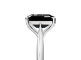 White gold Fancy Black Emerald Cut Solitaire Diamond Ring with Six-Prong Setting and Classic Band_30
