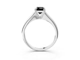 White gold Fancy Black Emerald Cut Solitaire Diamond Ring with Six-Prong Setting and Classic Band_33