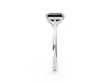 White gold Fancy Black Emerald Cut Solitaire Diamond Ring with Six-Prong Setting and Classic Band_38