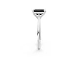 White gold Fancy Black Emerald Cut Solitaire Diamond Ring with Six-Prong Setting and Classic Band_40