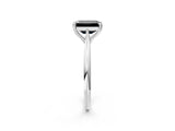 White gold Fancy Black Emerald Cut Solitaire Diamond Ring with Six-Prong Setting and Classic Band_46