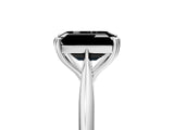 White gold Fancy Black Emerald Cut Solitaire Diamond Ring with Six-Prong Setting and Classic Band_49