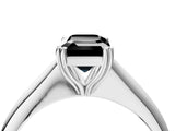 White gold Fancy Black Emerald Cut Solitaire Diamond Ring with Six-Prong Setting and Classic Band_5