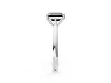 White gold Fancy Black Emerald Cut Solitaire Diamond Ring with Six-Prong Setting and Classic Band_66