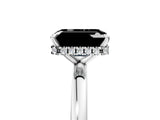 White gold Fancy Black Emerald Cut Solitaire Engagement Ring with Cathedral Band and Four-Prong Setting_5