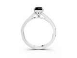 White gold Fancy Black Emerald Cut Solitaire Pavé Band with Four-Prong Setting_3