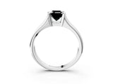 White gold Fancy Black Emerald Cut Solitaire Tension Set Diamond Ring with Split Shank Band_27